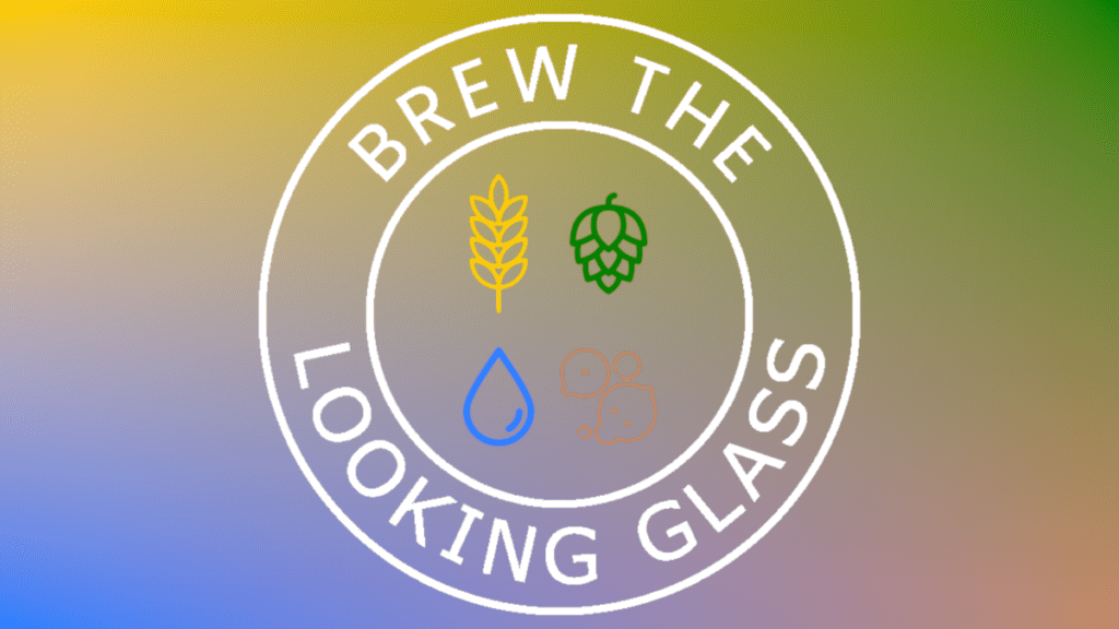 Brew the Looking Glass logo with gradient background